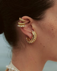 DANCING PEARL GOLD WITH CRYSTAL EARRINGS