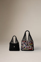 DANCING HAND WOVEN VERTICAL TOTE - BLACK