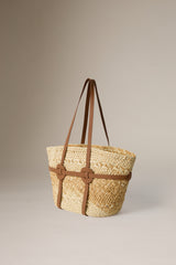 DONUT STRAW TOTE - TAN