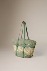 DONUT STRAW TOTE - GREEN