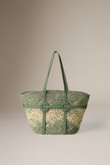 DONUT STRAW TOTE - GREEN