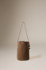 MARIA SUEDE BUCKET BAG - M - DARK CHOC