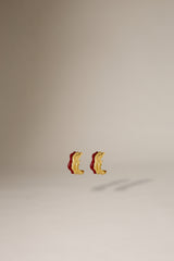 DANCING ENAMEL EARRINGS - RED GOLD